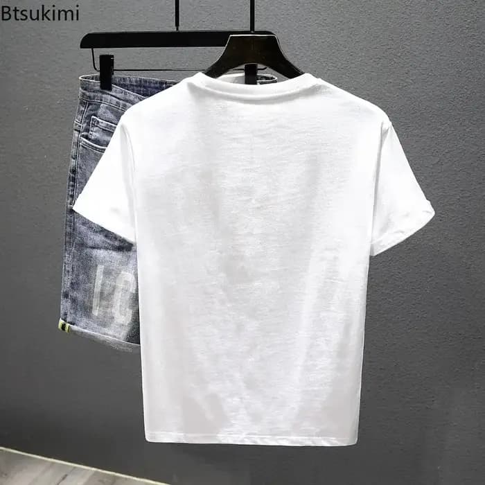 Nouveau T-shirt pour homme à manches courtes brodé de roses
