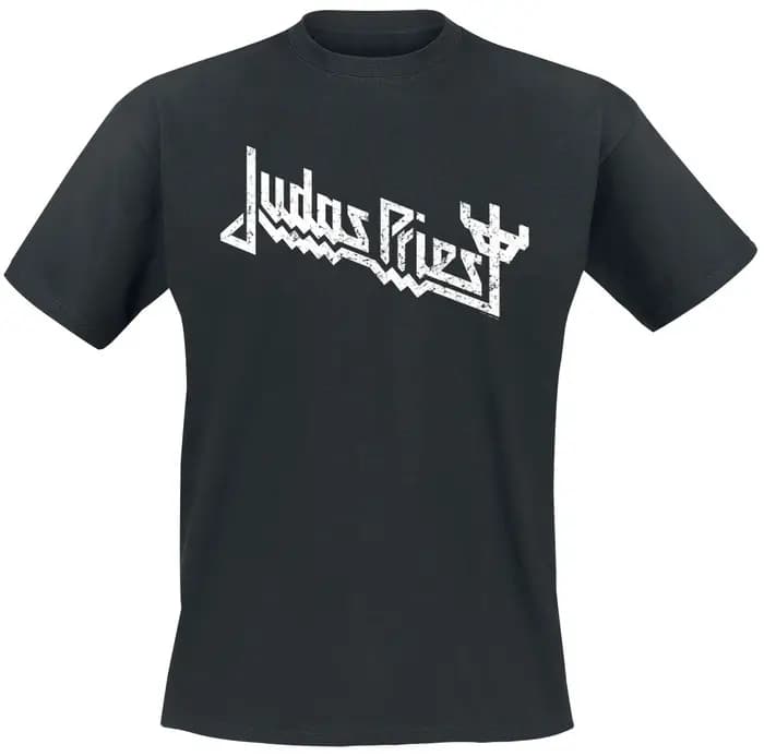 T-shirt imprimé avec logo Trident de Judas Priest, 100% coton, décontracté et neutre, streetwear Hea