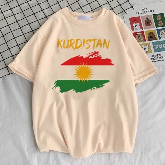 Kurdistan t-shirt adolescent gothique rétro université coloré confortable respirant Pastel
