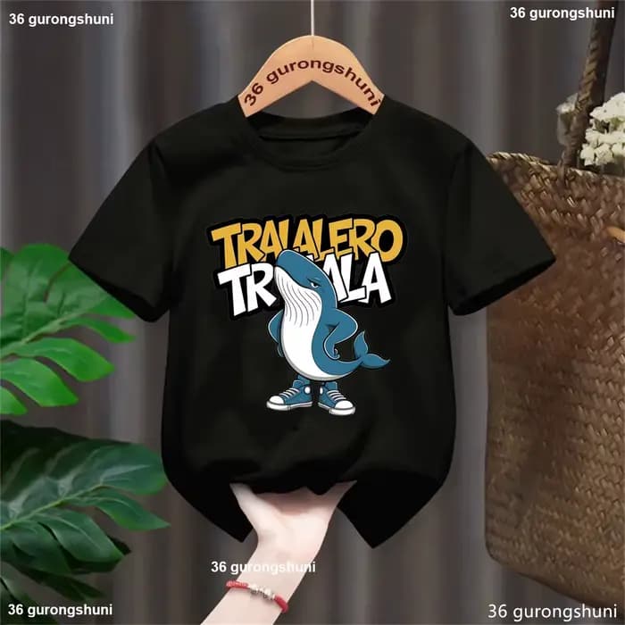 Italien Brainrot Cappuccino Assassino graphique imprimé t-shirt filles/garçons drôle japonais Ninja t-shirt enfants vêtements été hauts
