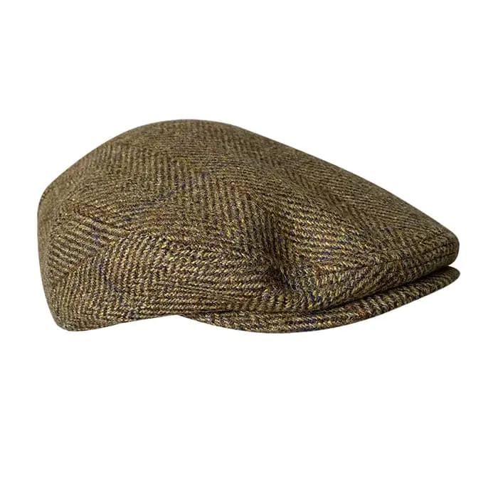 Gent Tweed rétro grande taille 60cm casquettes de gavroche hommes automne laine rayé à carreaux avant chapeau à chevrons plat haut détective béret