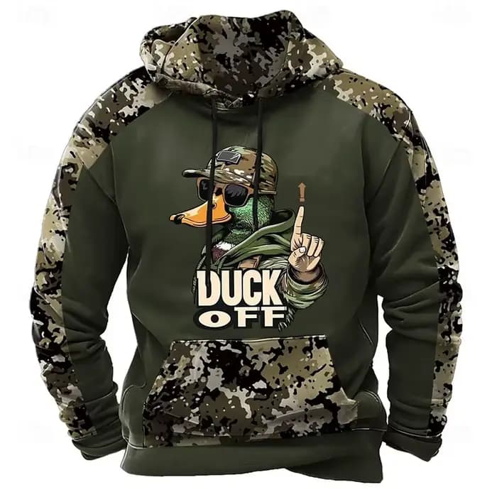 Duck Off Funny Camo Hoodie pour hommes