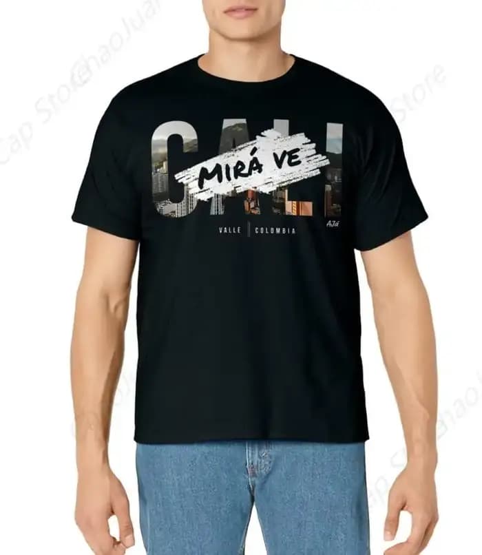 Cali-T-Shirt en coton, modèle urbain colombien, vintage, nouvelle collection