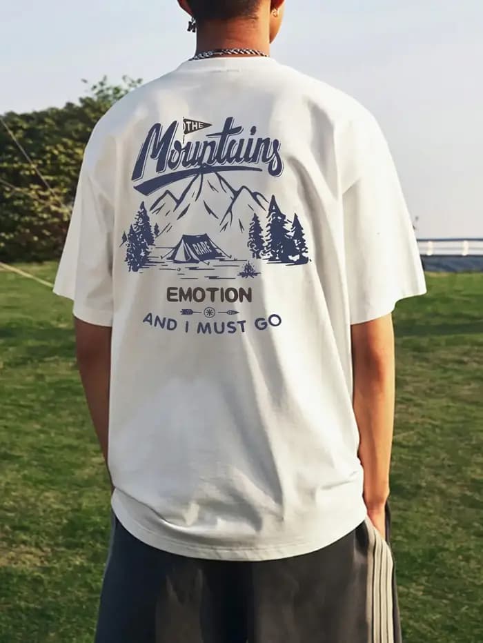 T-shirt pour homme de style rétro pour le camping en montagne