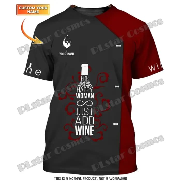 T-shirt unisexe avec nom personnalisé imprimé en 3D pour homme