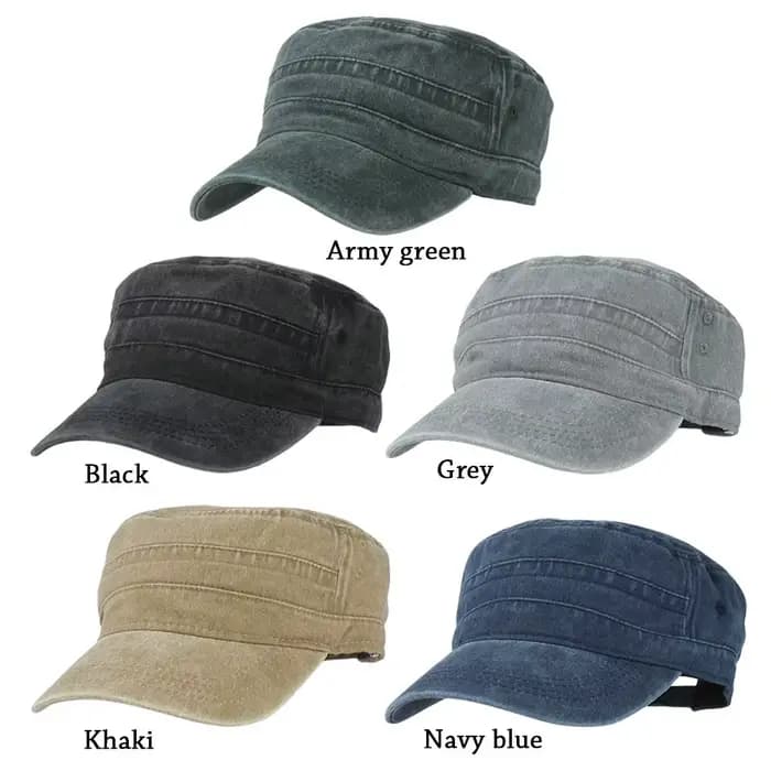 Casquette plate de l'armée en coton pur pour homme