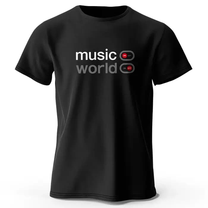 T-Shirt imprimé Music World pour hommes et femmes