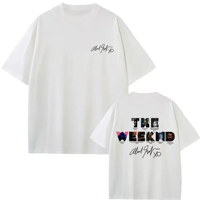 T-shirt graphique avec couverture d'album musical du rappeur The Weeknd