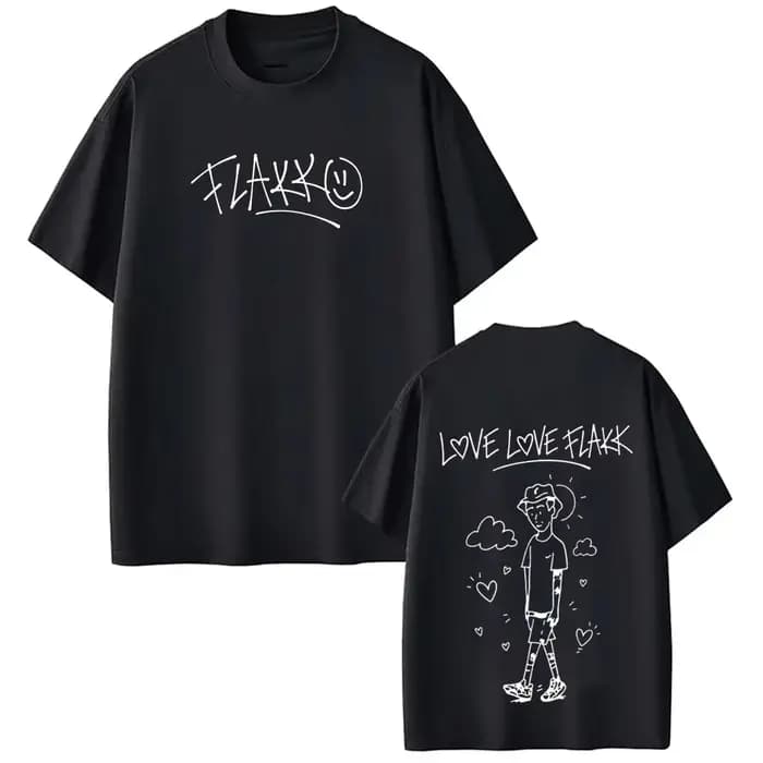T-shirt imprimé Rapper RELS B Love Love Flakk Album 2026 Tour pour hommes et femmes, T-shirts vintag