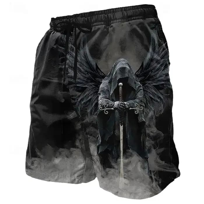 3d ange dieu imprimer maillot de bain pour hommes rue hip hop punk shorts décontractés