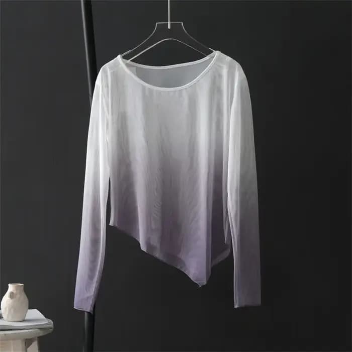 Nouvelle Collection Été : T-shirts Tie-Dye Slim Fit Transparents Anti-UV, Hauts Dégradés Irréguliers