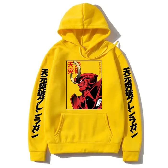 Anime Tengen Toppa Gurren Lagann Mecha sweat à capuche imprimé graphique hommes