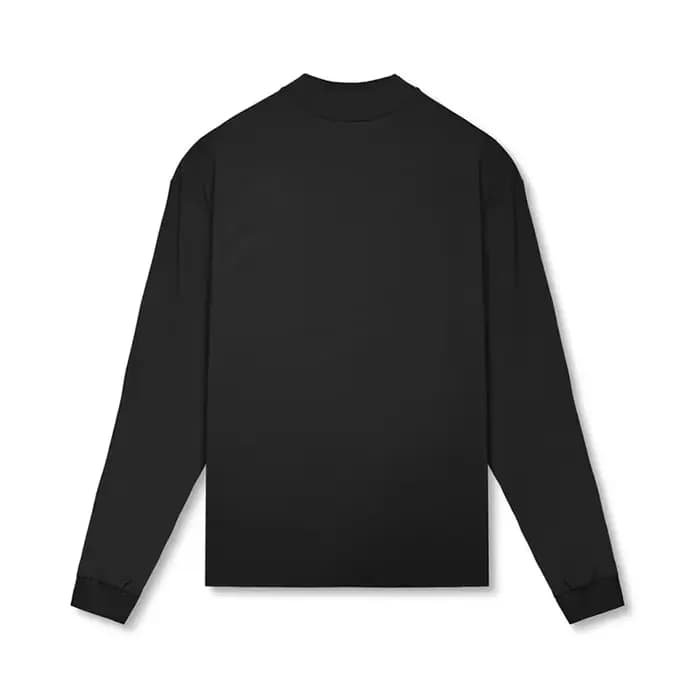 T-shirts de course à manches longues surdimensionnés pour hommes col roulé épaule tombante sport ample Fitness t-shirt