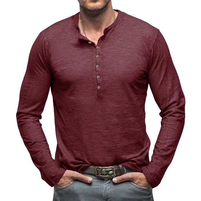 Henley – chemise à manches longues pour hommes