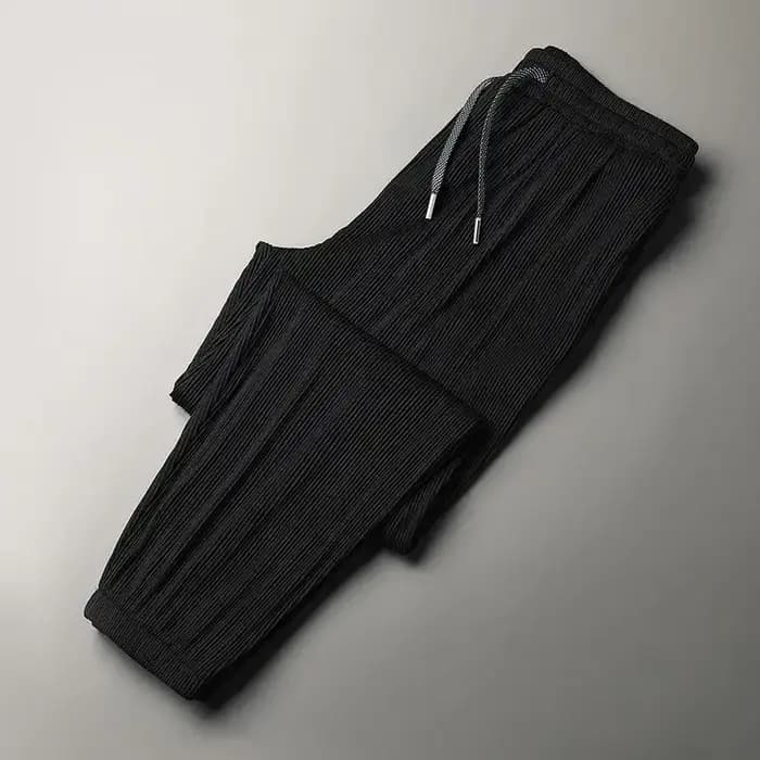 Pantalon d'été 2026 en soie glacée ultra-fine pour homme, coupe droite ample, drapé, jambe large, st