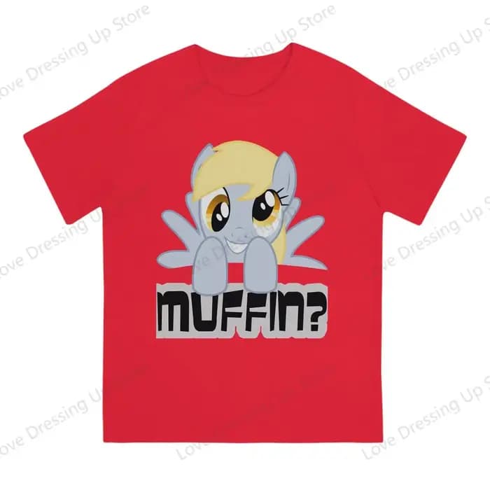 T-shirt en coton à manches courtes pour hommes et femmes, sweats à capuche Derpy Muffin, tendance am