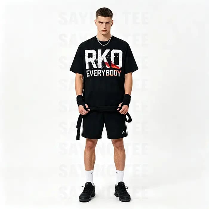 T-shirt Randy RKO Everybody Blood Y2K avec lettres gothiques imprimées