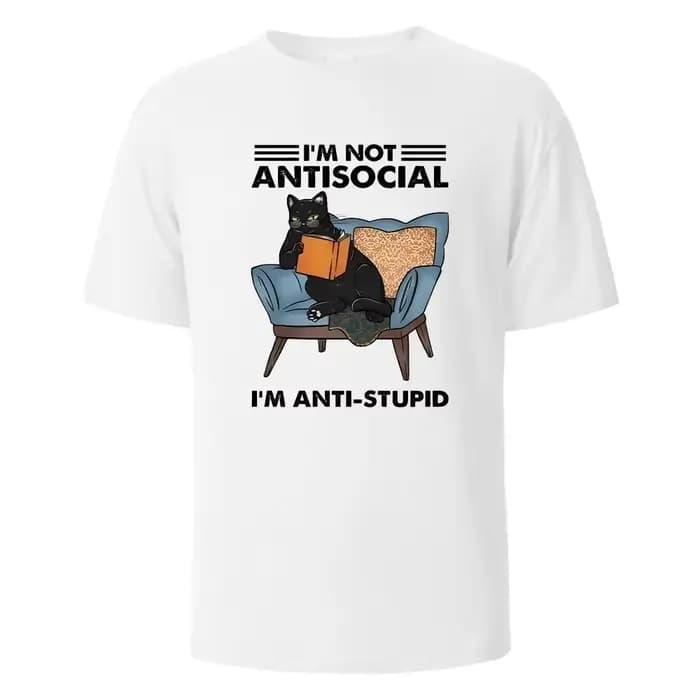 T-Shirt d'Été Antisocial pour Homme et Femme