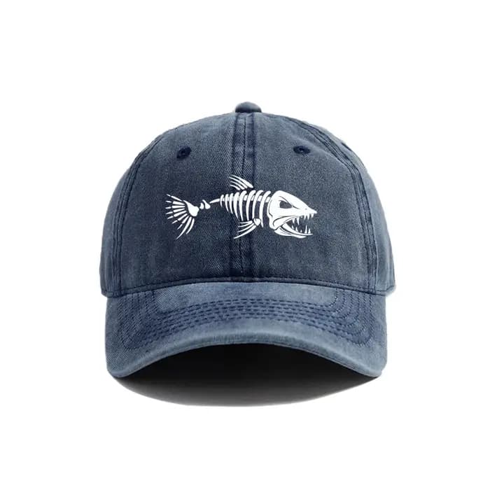 Les casquettes de baseball imprimées en os de poisson et d'os
