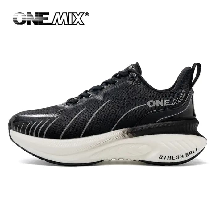 ONEMIX blanc chaussures de course sur route pour hommes coussin d'air