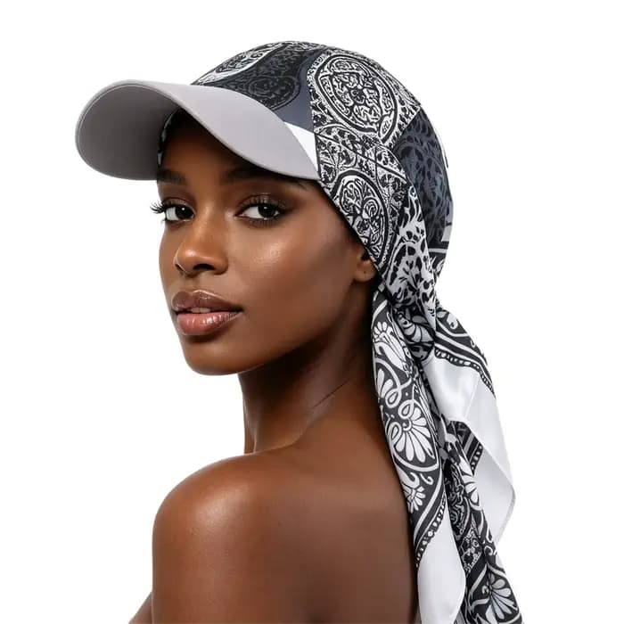 Casquette de baseball pour femme en satin imprimé