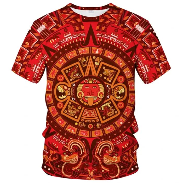 T-shirt Aztec Sun Stone pour hommes et femmes