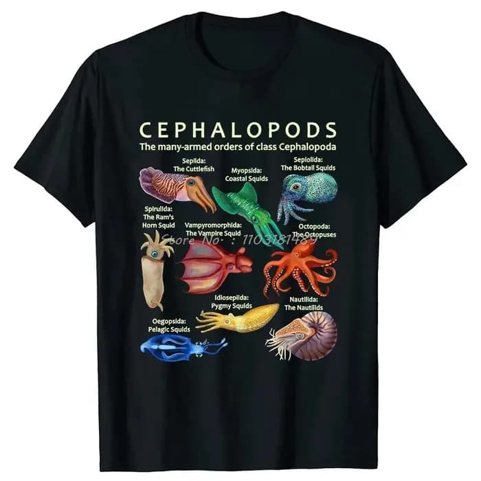 Visages de requin de toutes sortes T-shirt le céphalopode poulpe calmar