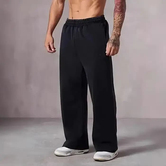 Pantalon de survêtement surdimensionné à jambes larges pour hommes, grande taille, coupe ample avec
