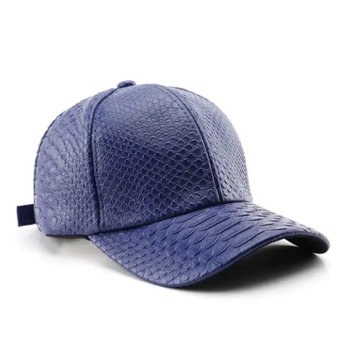 Casquette de baseball en cuir PU imitation crocodile style hip-hop urbain