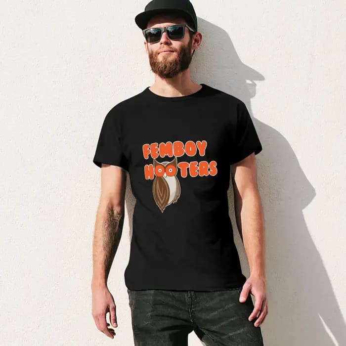 Femboy Hooters T-Shirt homme T-Shirt drôle chemise coton hommes T-Shirt