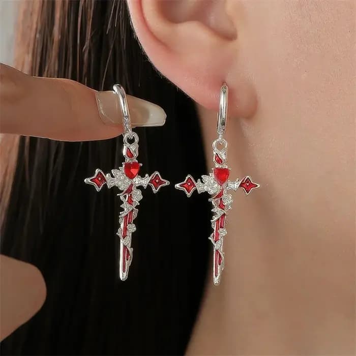 Boucles d'oreilles croisées en épine pour femmes