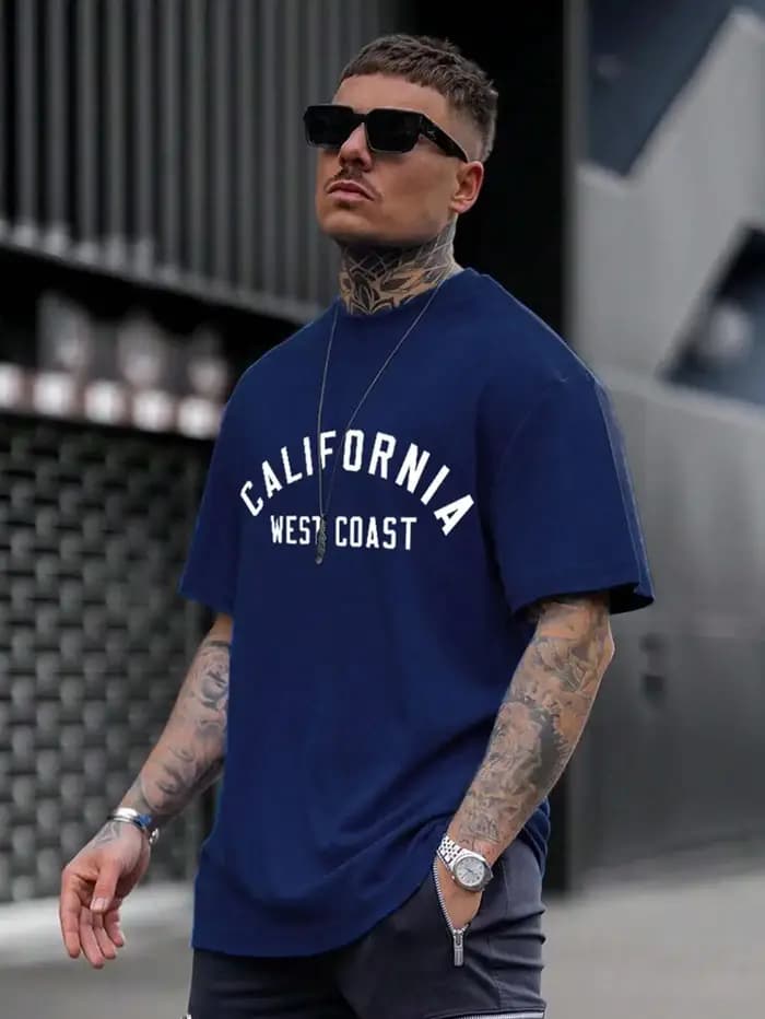 T-Shirt à Manches Courtes en Coton pour Homme