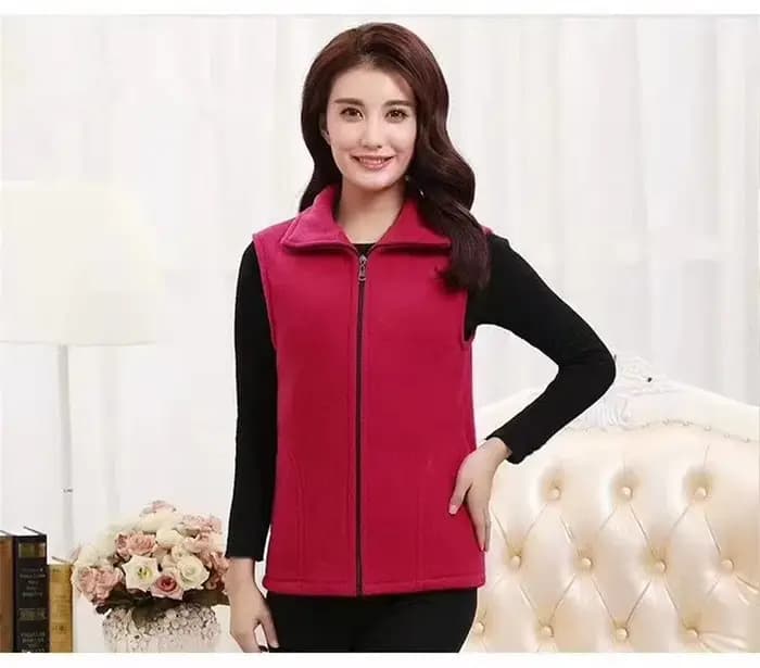 L-4XL Femme Chalecos Automne Hiver GlaJacket Slim Mère Vêtements D'âge Moyen Femmes Printemps Sourire Chaud Gilets Top