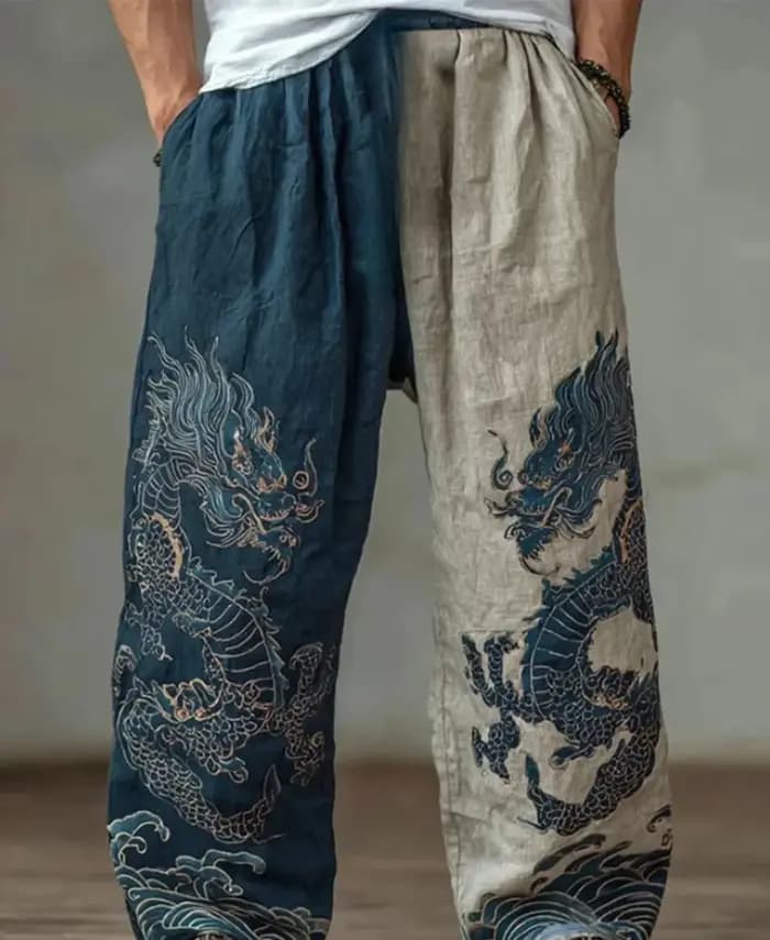 Nouveau pantalon décontracté et sportif style gothique japonais à imprimé encre 3D, coupe droite amp
