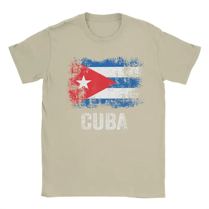 T-shirt vintage Cuba avec drapeau cubain pour homme