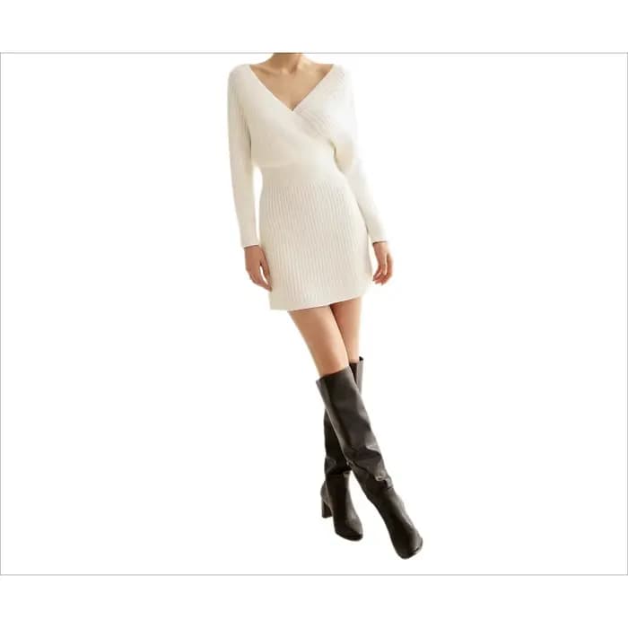 Robe tricotée enveloppée dans les hanches pour femmes