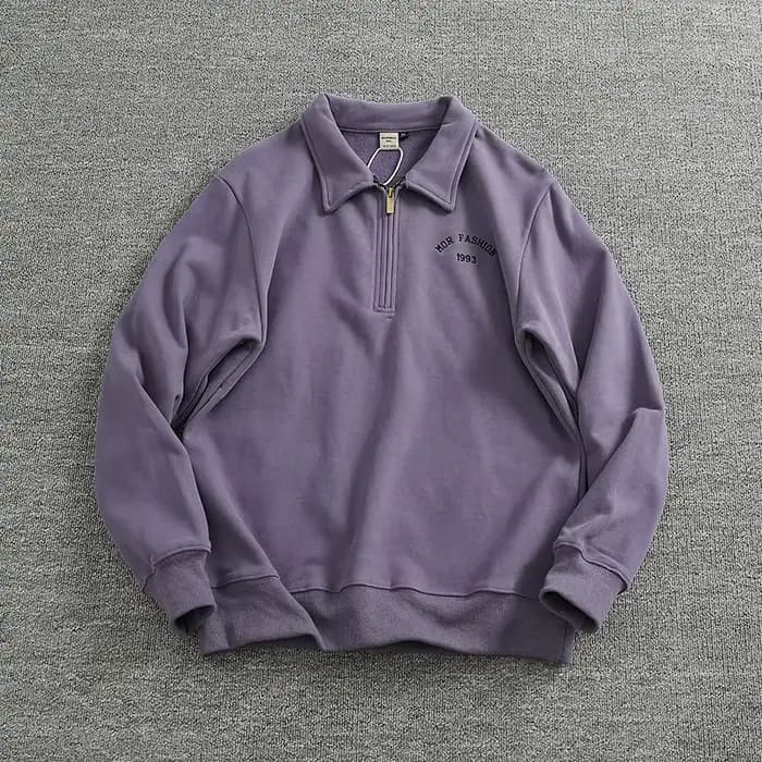 Sweat à capuche à revers demi-fermeture éclair pour hommes