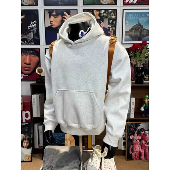 Vêtements pour hommes sweat à capuche court marque à la mode ample couleur unie veste