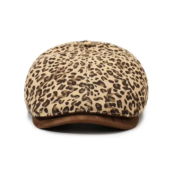 Casquette Newsboy imprimé léopard – Nouveau style pour le printemps et l'automne