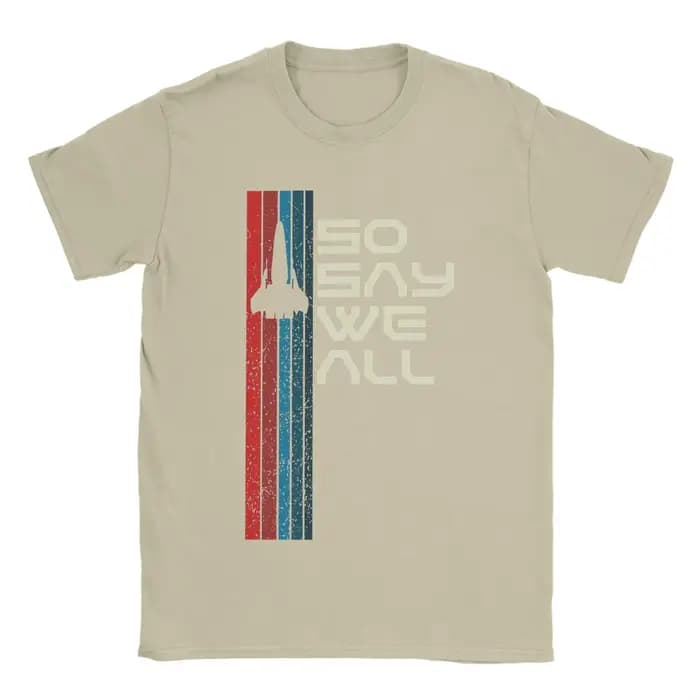 T-shirts rétro incroyables Viper So Say We All Battlestar Galactica pour hommes