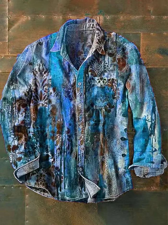 Chemise à manches longues pour hommes, flambant neuf, mode décontractée, 100% lin, polyvalente, à la mode, imprimée, poche d'été