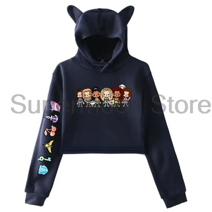 Kpop Katseye Anime Logo sweat à capuche 2025 beau Chaos Tour oreilles de chat