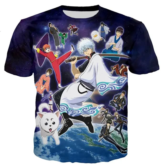 T-shirt Gintama imprimé en 3D pour hommes et femmes