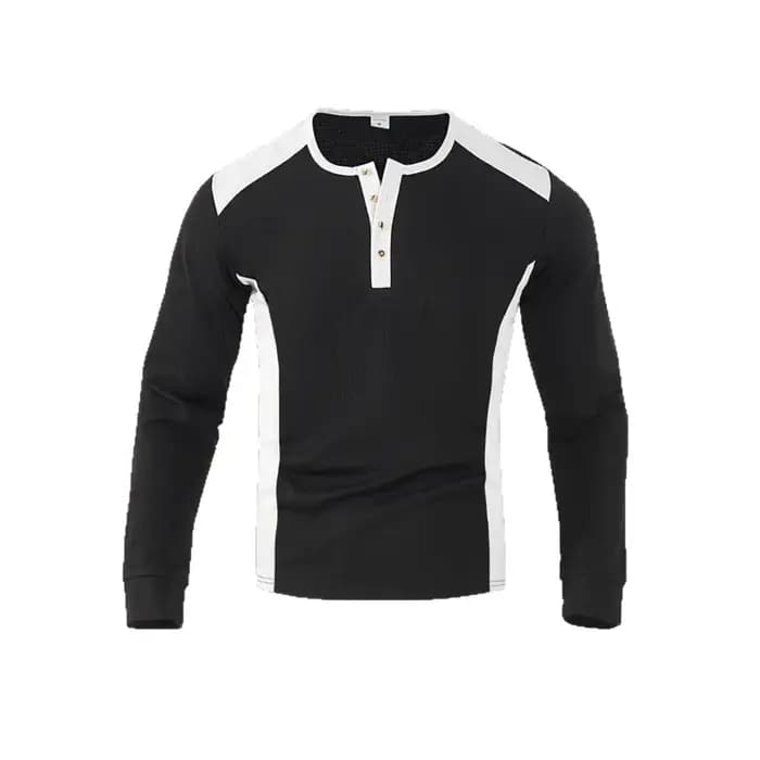 T-shirt à manches longues et col haut pour hommes