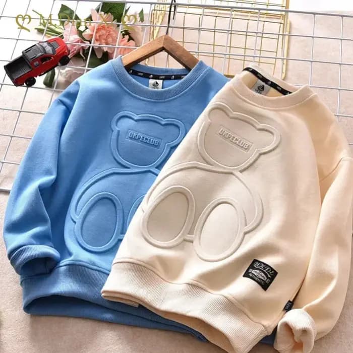 Sweat-shirt ours imprimé en acier pour garçons et adolescents