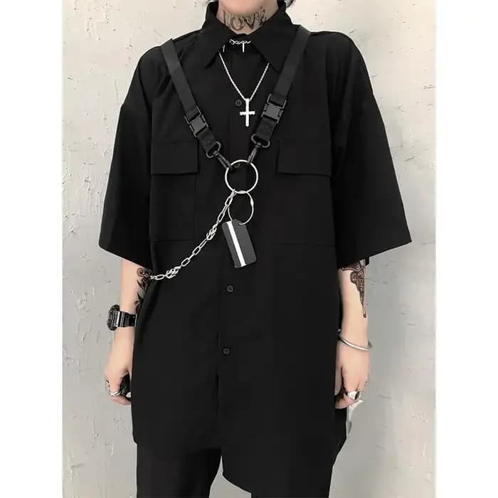 FlaNS Techwear-Chemise à Manches Courtes pour Homme