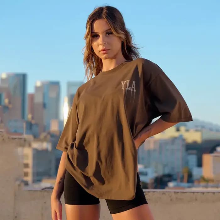 T-shirt oversize pour homme et femme, en coton, col rond, manches courtes, décontracté, assorti à tout, pour la gym, le sport, pour couple