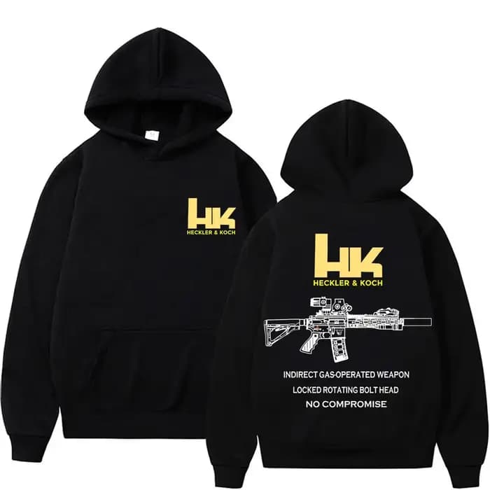 Sweat-shirt à capuche décontracté pour homme Heckler & Koch HK Fashion M4 Gun Design