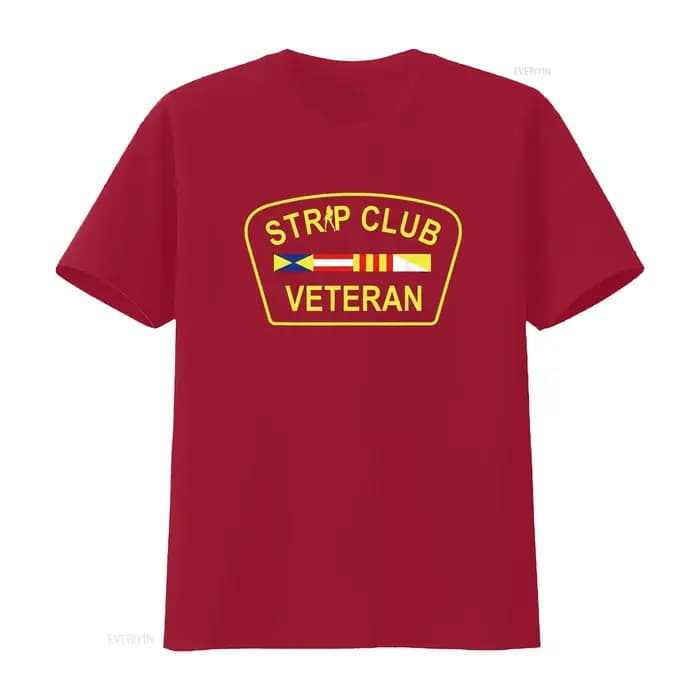 Strip Club Veteran T-shirt drôle vintage lavé graphique streetwear élégant étiré doux légèrement respirant décontracté mode