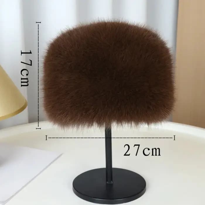 Chapeau seau en fourrure moelleuse en peluche